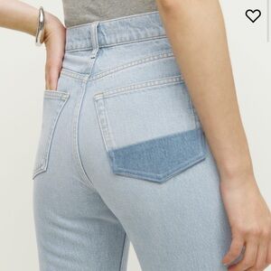 Reformation Cynthia Patch High Rise Straight Jean Color Tahoe size 27